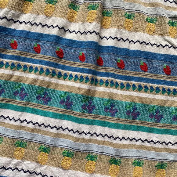 Cabin Creek Fruits Striped Textured Button-up Shirt Sz L - Picture 5 of 10